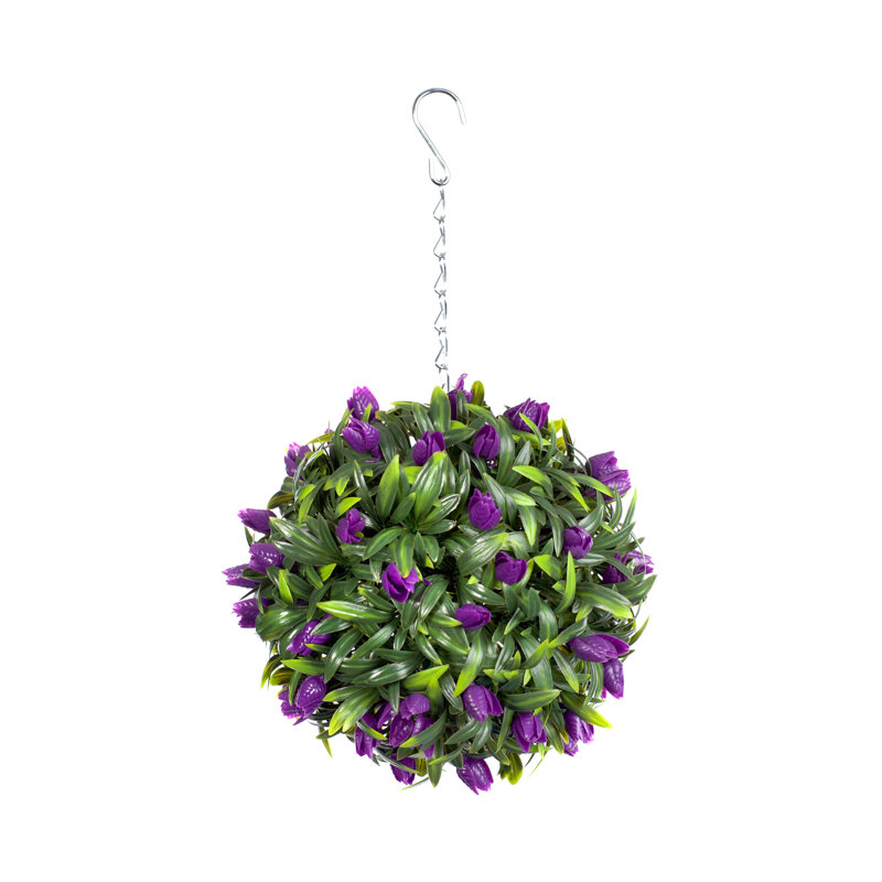 Faux Plant, 24cm H x 24cm W x 24cm D, Purple
