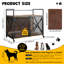 Meuble de 41 po avec cage pour chien 41 po - Cage décorative robuste avec roulettes verrouillables à 360 ° - Table de bout pour chenil à deux portes pour petits, moyens et grands chiens - Brun rustique