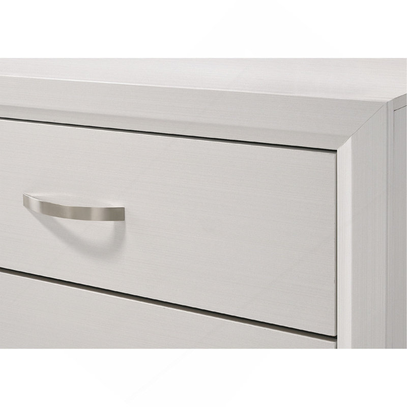 Mobilier de chambre à coucher contemporain en bois avec commode 6 tiroirs 1Pc, Blanc