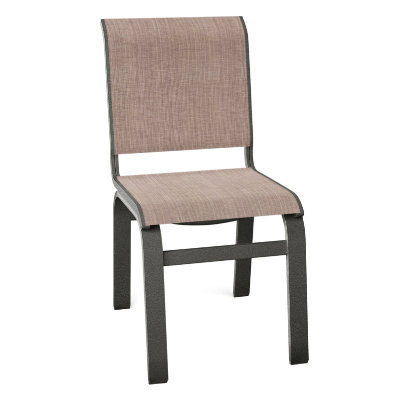 Chaise d'appoint de salle à manger Hiraku, Graphite texturé, Fenouil Augustine Sunbrella®