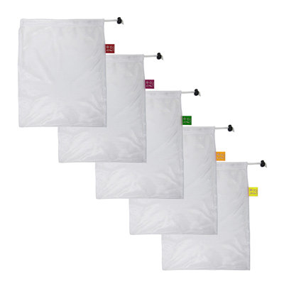 5-Piece Reusable and Washable Produce Mesh Bags Set