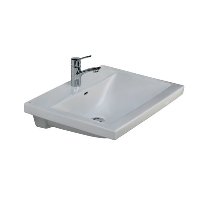 Barclay Mistral 650 19.12'' White Vitreous China Rectangular Bathroom Sink with Overflow