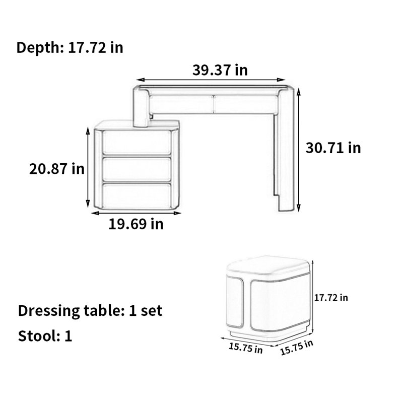 Simple Telescopic Rock Slab Dresser Vanity Cabinet