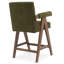 Occeus Set of 2 Full Back 25.5" Walnut Wood Upholstered Counter Stool With Arms-1488304415