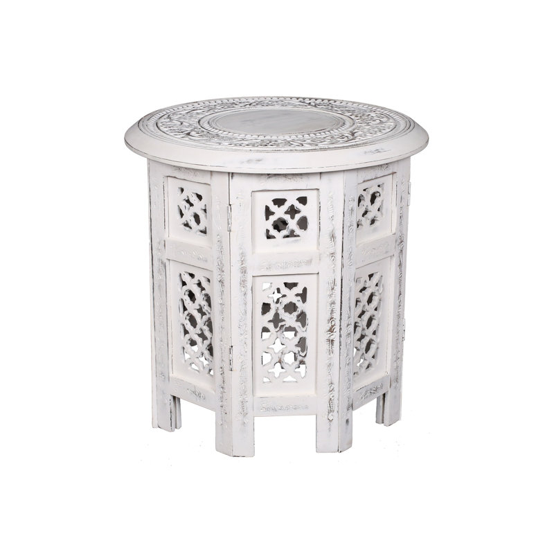 Abbeyville Frame End Table, 38cm H x 38cm W x 38cm D, White