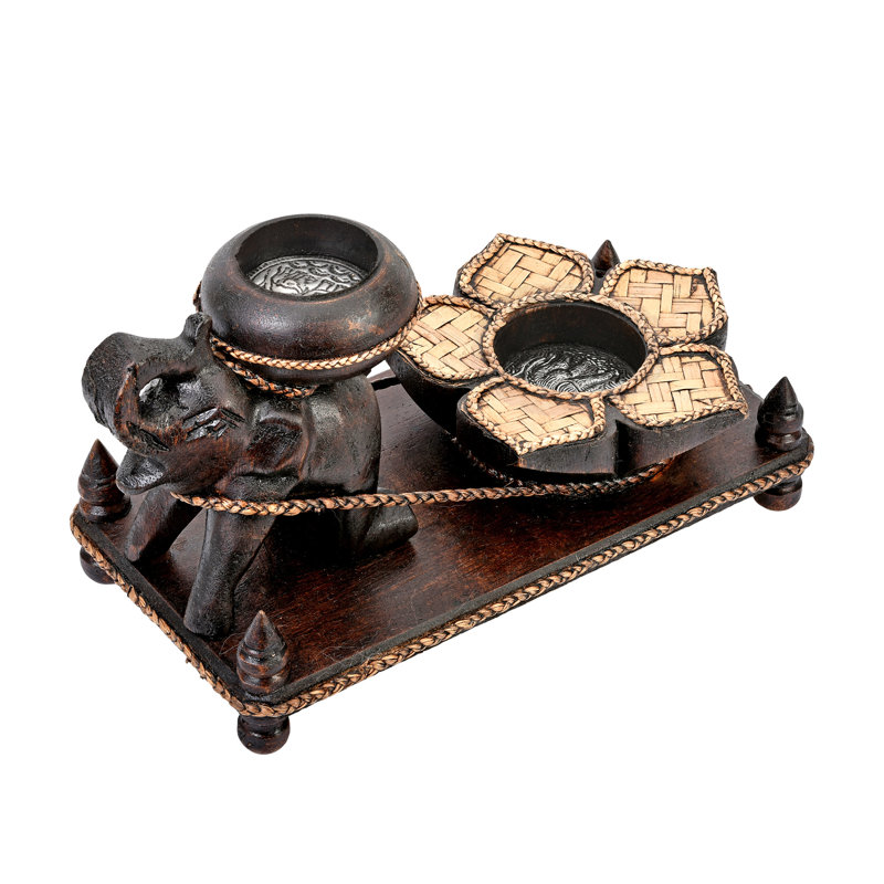 5'' H Wood Tabletop Tealight Holder