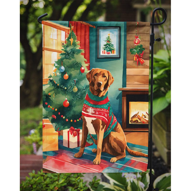 Polyester double face Noël, H 15,5 po x l 11,25 po