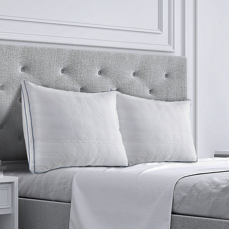 2 Pack Bed Pillows - Set Of 2, Soft Down Alternative Fill, Supportive For All Sleepers, White, Queen
