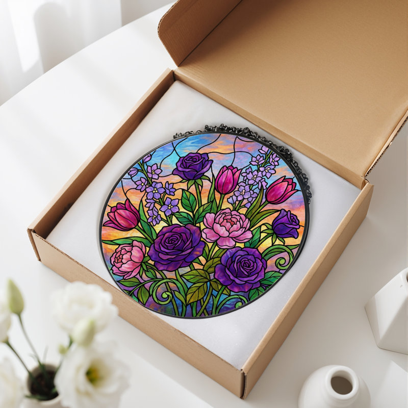 Panneau de vitrail de jardin 12 "H 12", H 12 po x l 12 po