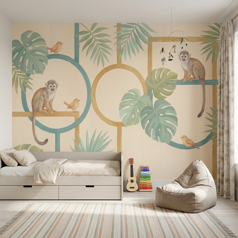 Panneau mural Jungle Vibe, 100 po x 96 po, Non tissé