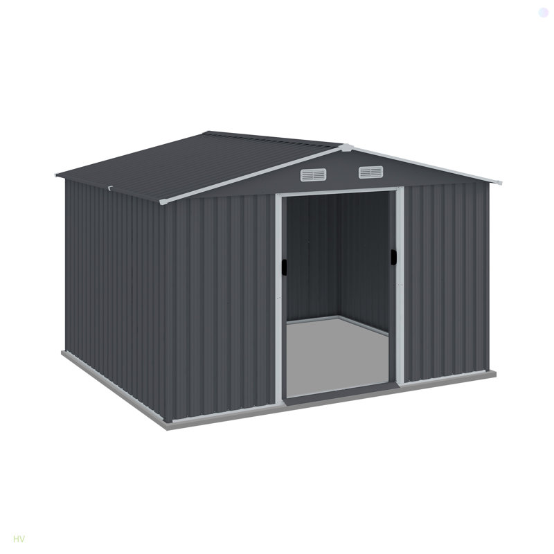 Grande remise en métal pour l'extérieur, H 76,77 po x l 117,99 po x P 95,8 po