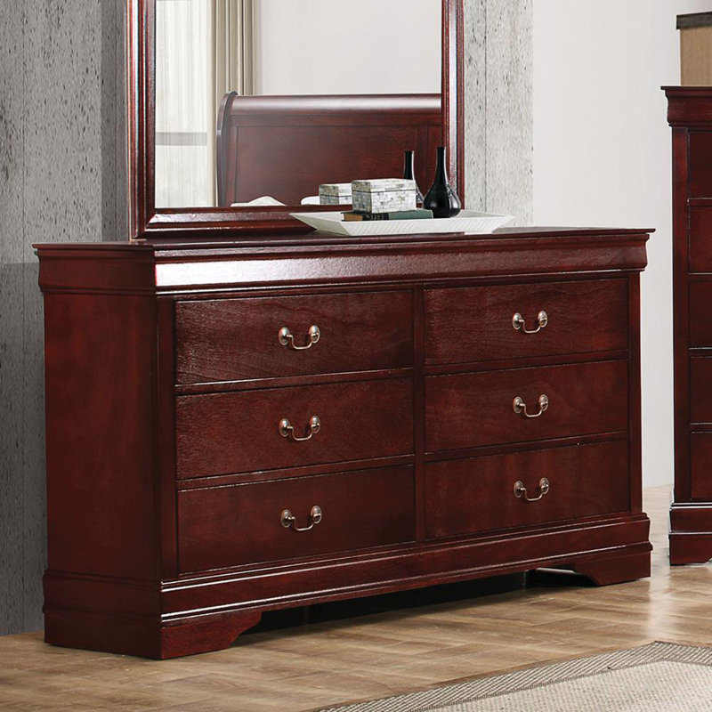 Daleyza 6-drawer Dresser Cappuccino, Brown, Nickel