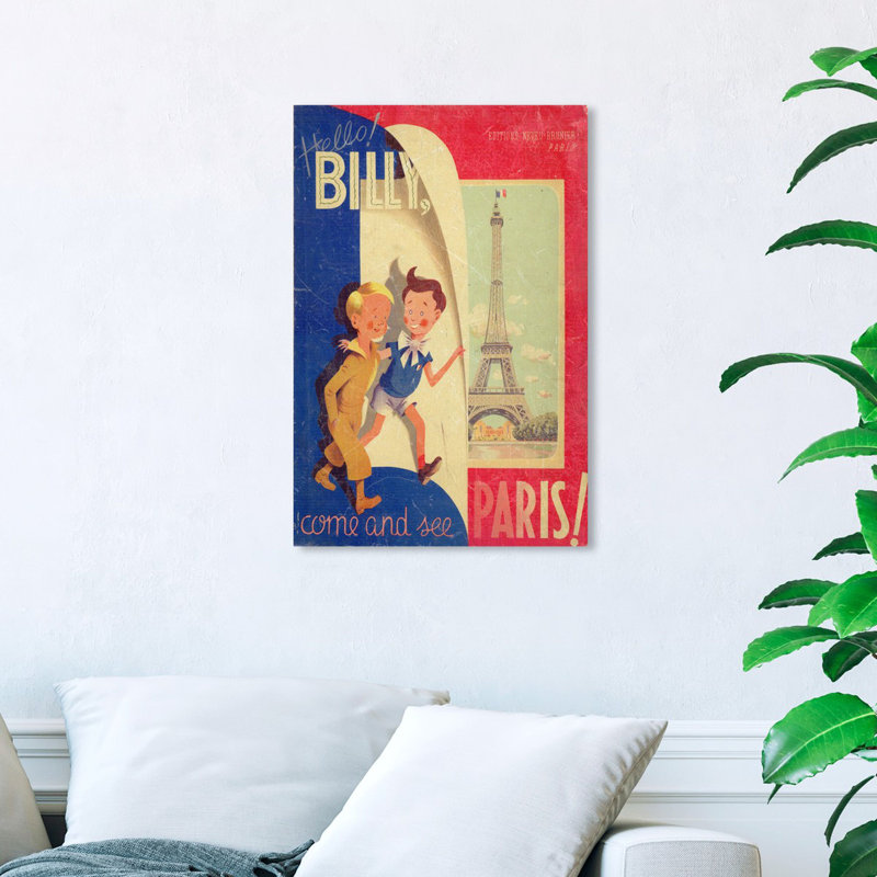 «Hello Billy» par Olivia's Easel - art sur toile, H 24 po x l 16 po x P 1,5 po