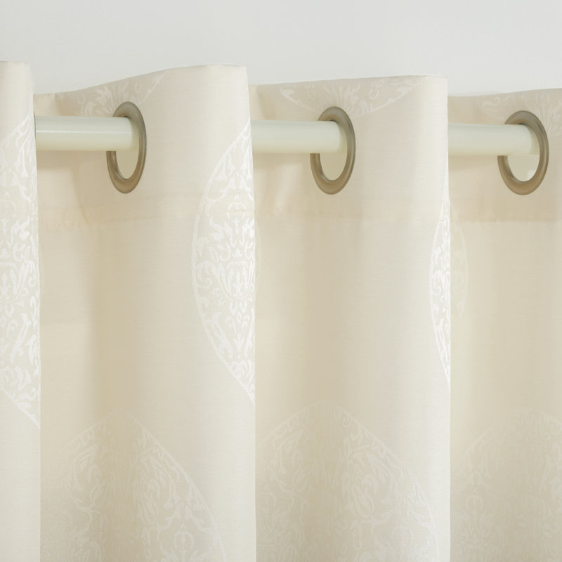 Paire de rideaux en lin à jacquard avec œillets 54 "x 84" Exclusive Home Akola, L 54 po x L 84 po