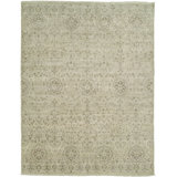 Wool Floral Area Rug in Gray