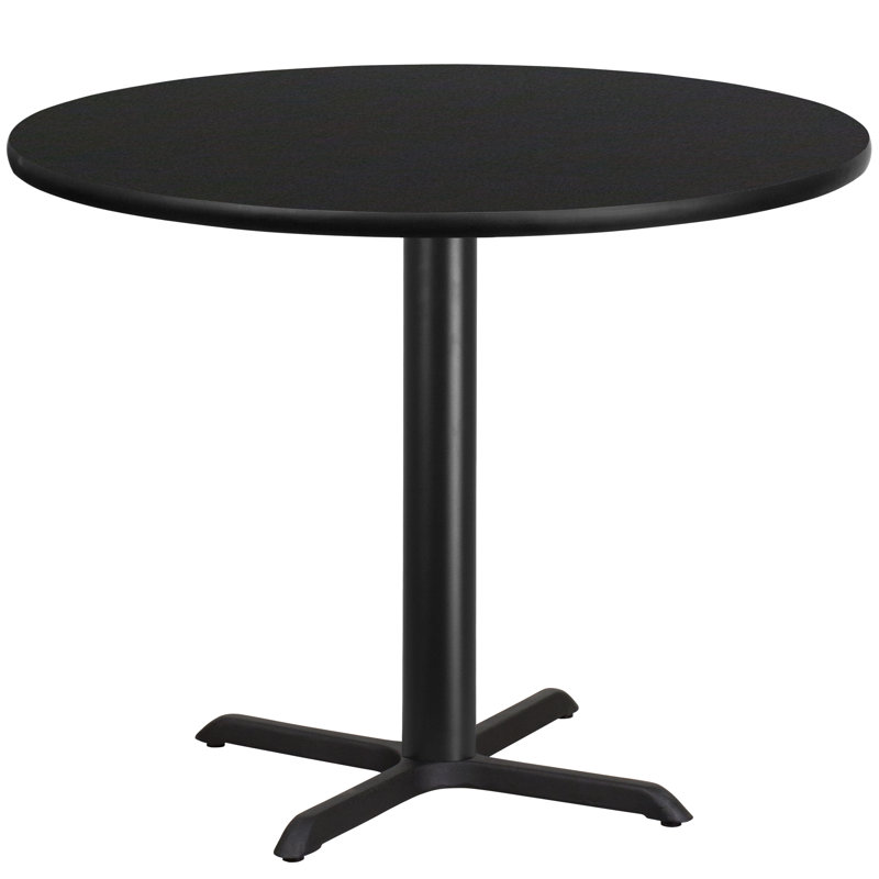 Plateau de table rond en stratifié Carrus, H 31,13 po x l 42 po x P 42 po, Noir