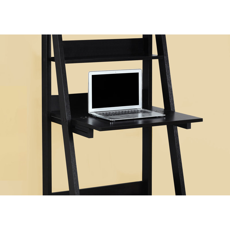 Bureau d'ordinateur portable 61 "h pour bureau à domicile, stratifié brun, avec tablettes de rangement compactes, bureau moderne, h 61", options