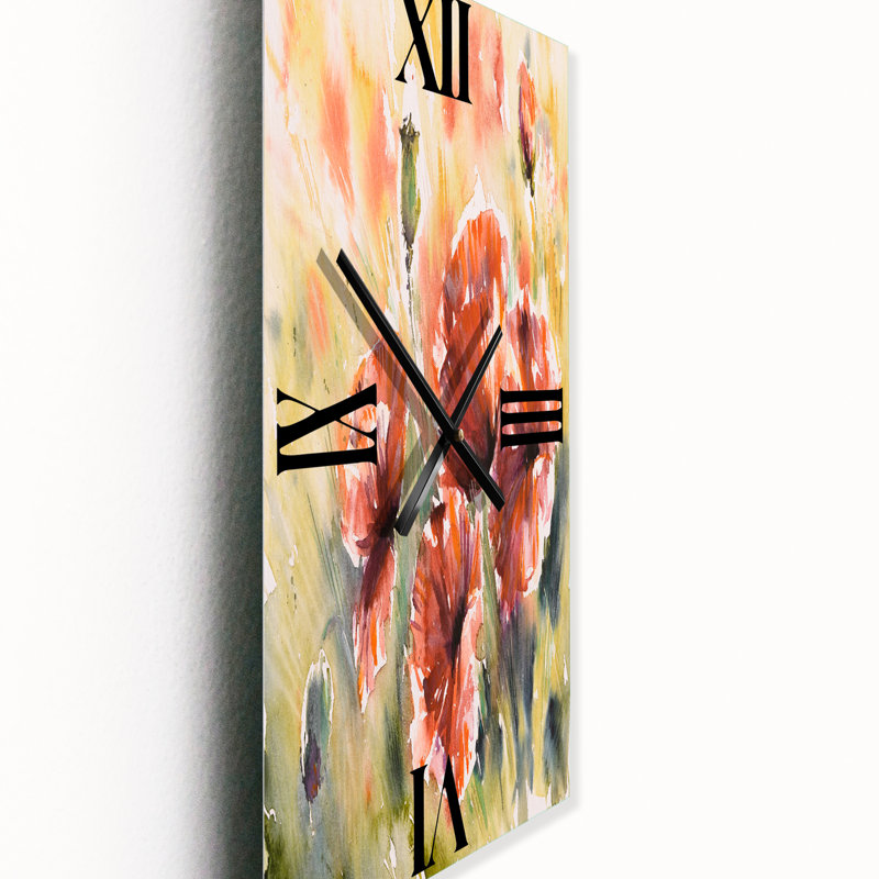 Horloge murale coquelicot sur un champ, Petit