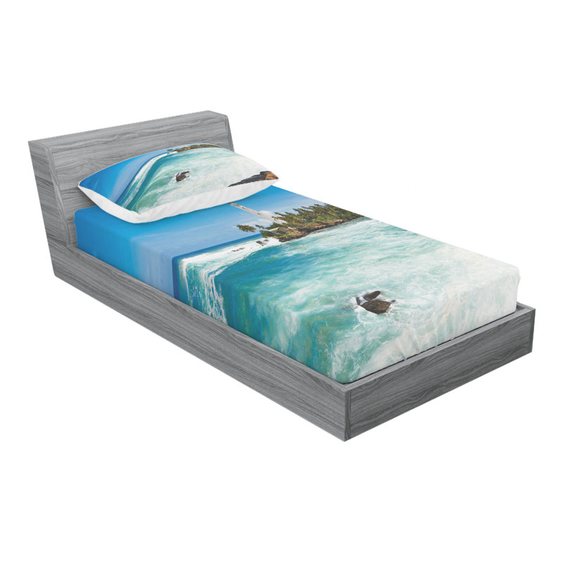Lighthouse Microfiber Sheet Set, Twin Sheet Set with Fitted Sheet