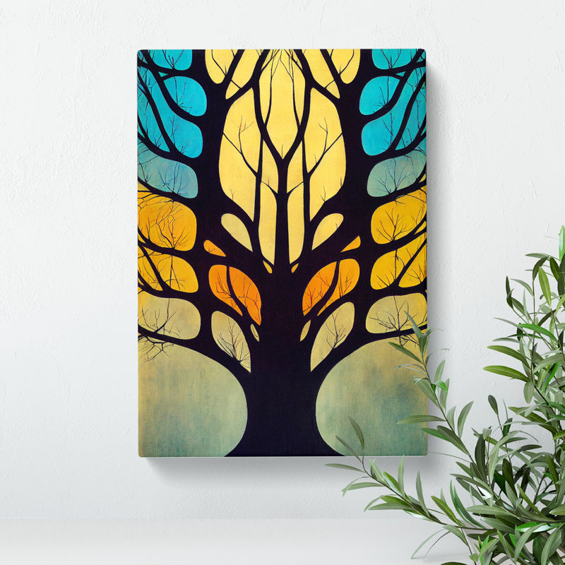 Bold Abstract Tree No.1 - Wall Art, Wrapped Canvas, 76cm H x 50cm W x 3cm D, No Matte