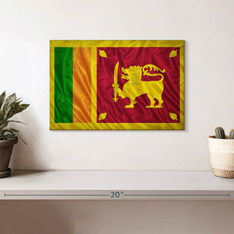 Drapeau sri lankais brillant, H 8 po x l 12 po
