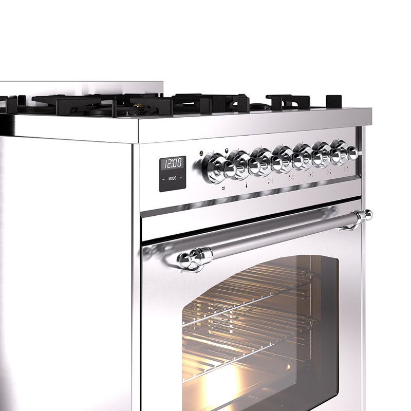 ILVE Nostalgie II 30 in Dual Fuel Range, Natural Gas, Graphite Matte/Bronze