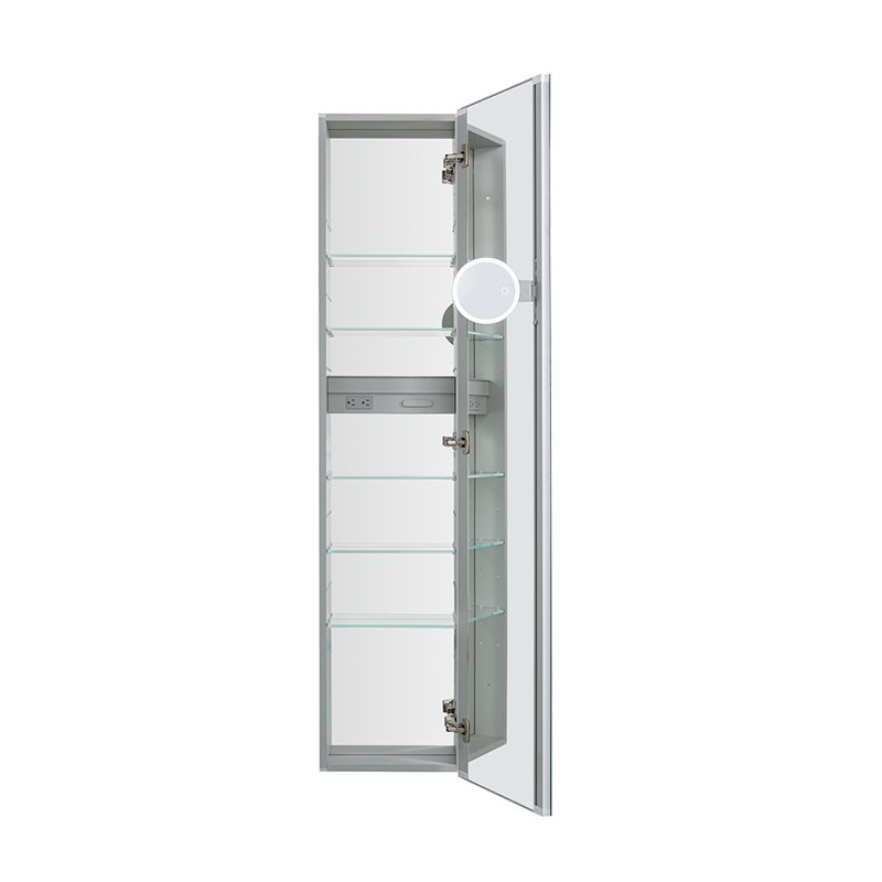 Royale Tall 70" Silver Medicine Cabinet with LED Mirror