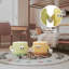 Geometric Comfort 14" Wide Upholstered Plush Ottoman Round Pouf Stools Footrest Hand-Holding Fun Seating Cushion-78114167