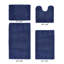 Ensemble de tapis pour salle de bain 100% coton 2155 GSM de qualité supérieure Granada, certifié OEKO-TEX®, envers en latex antidérapant, touffeté moelleux, super absorbant et lavable à la machine pour salle de bain, douche, baignoire et meuble-lavabo, bleu marine-1026713044-1066654084