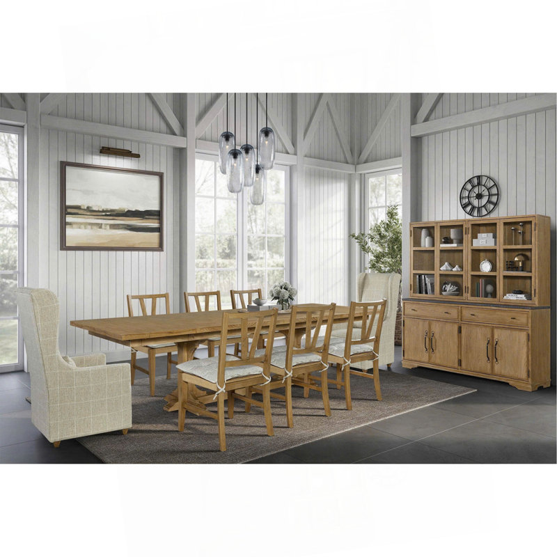 Table à tréteaux à hauteur de comptoir, Beige, H 30 po x l 114 po x P 44 po
