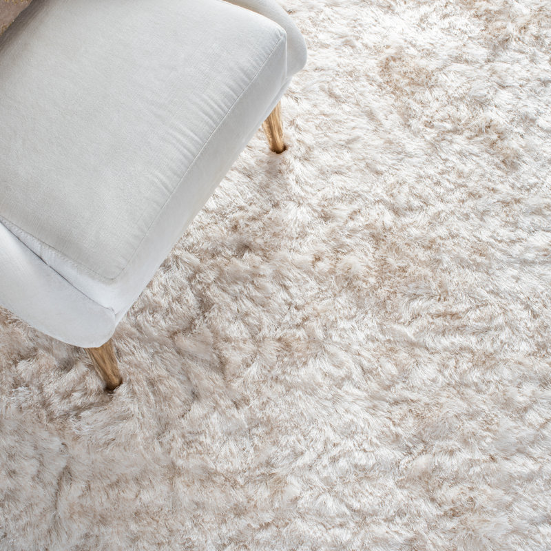 Tapis performance à poil long touffeté à la main abstrait Chamira, Rectangle 3 pi x 5 pi