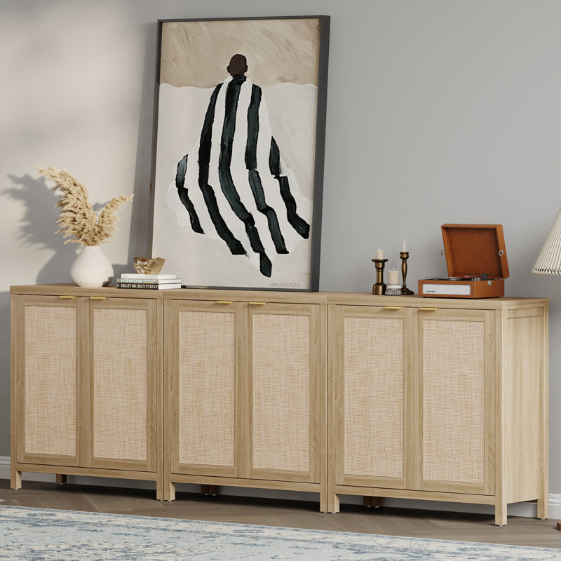 Safura 34.3'' Sideboard, 3, Light Oak