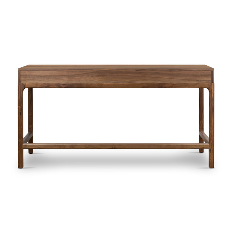 Daniella Modern Campaign Walnut Desk with Drawers - Brown