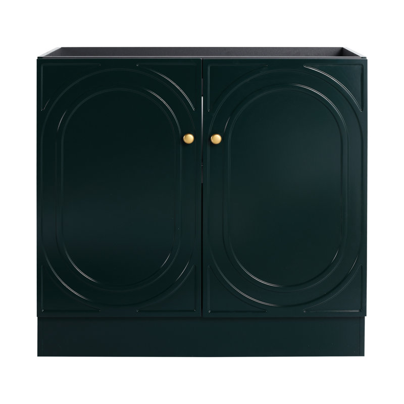 Meuble-lavabo autoportant 36 po - foncé, gracieux avec portes à fermeture douce, Dark Green