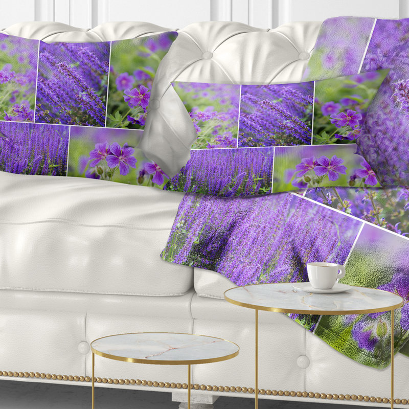 Coussin Blue Spring Flowers Collage