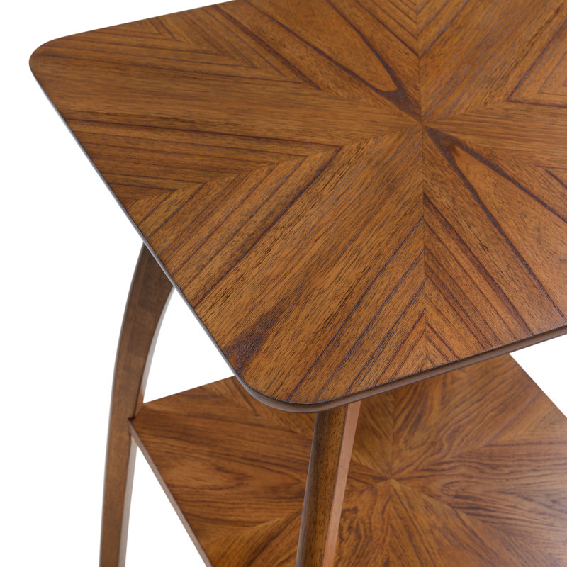 Atreu Square Wood End Table with Storage, Cinnamon