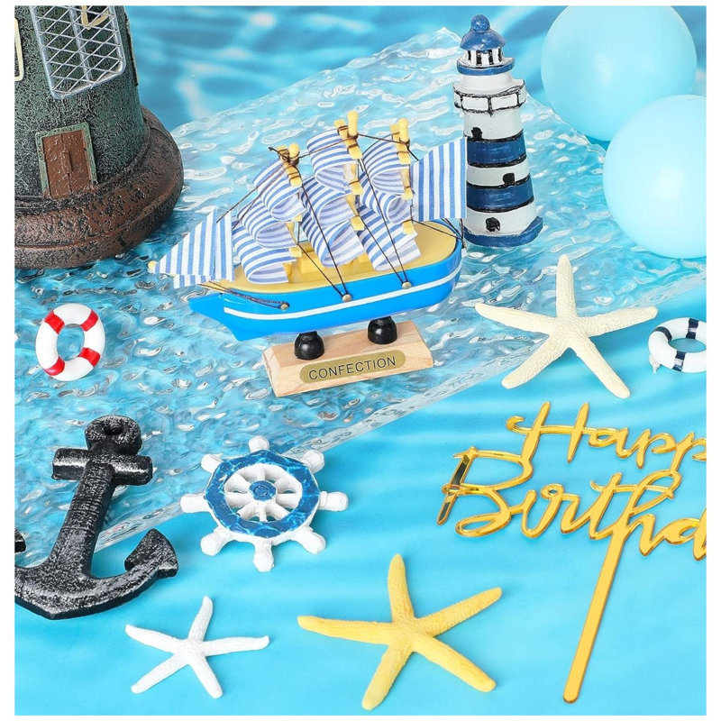 Nautical Pirate Cake Topper Set 19 Piece