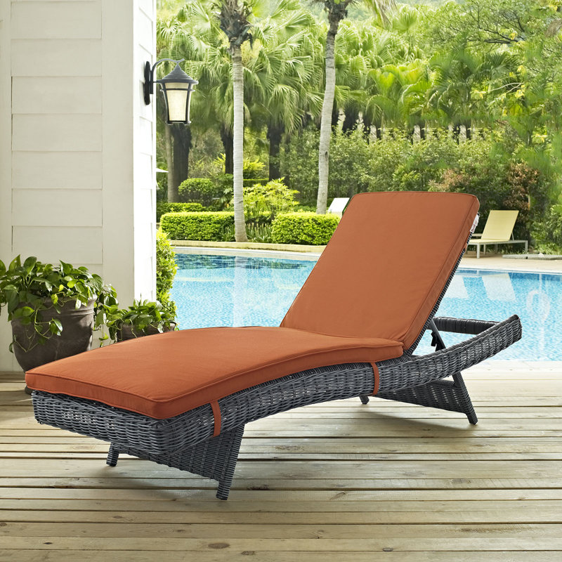 Chaise d'extérieur Modway Sunbrella, Toile Sunbrella® toscan
