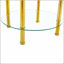 Table basse contemporaine en verre trempé à double couche de style contemporain - plateau de 27,5 po et dessous de 23,6 po. Plateau de table en verre renforcé, pieds en acier inoxydable.
