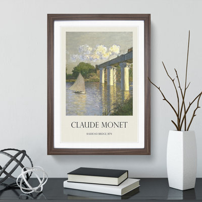 Railroad Bridge, Argenteuil by Claude Monet - Picture Frame Graphic Art