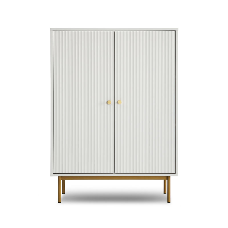 Ajasia 2 -Door Rectangle Accent Cabinet, White