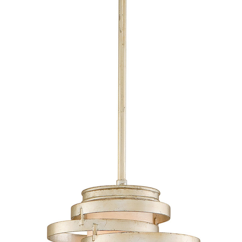 Vertigo 1 - Light Unique Geometric Pendant, Citrine Ice, Warm Silver Leaf