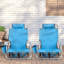 Chaise de plage courte pliable en tissu Oxford, l 24,80 po x P 25,59 po x H 32,28 po, structure en aluminium blanc argenté, capacité de poids de 220 lb