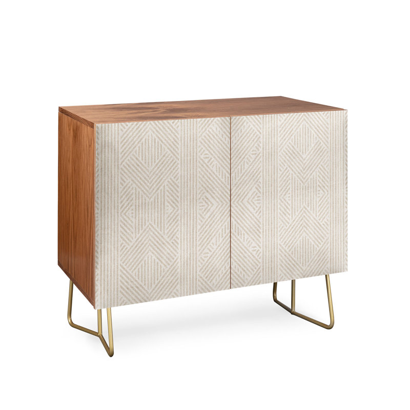 Holli Zollinger Amai Beige 2 Door Credenza Cabinet, Walnut/Cream