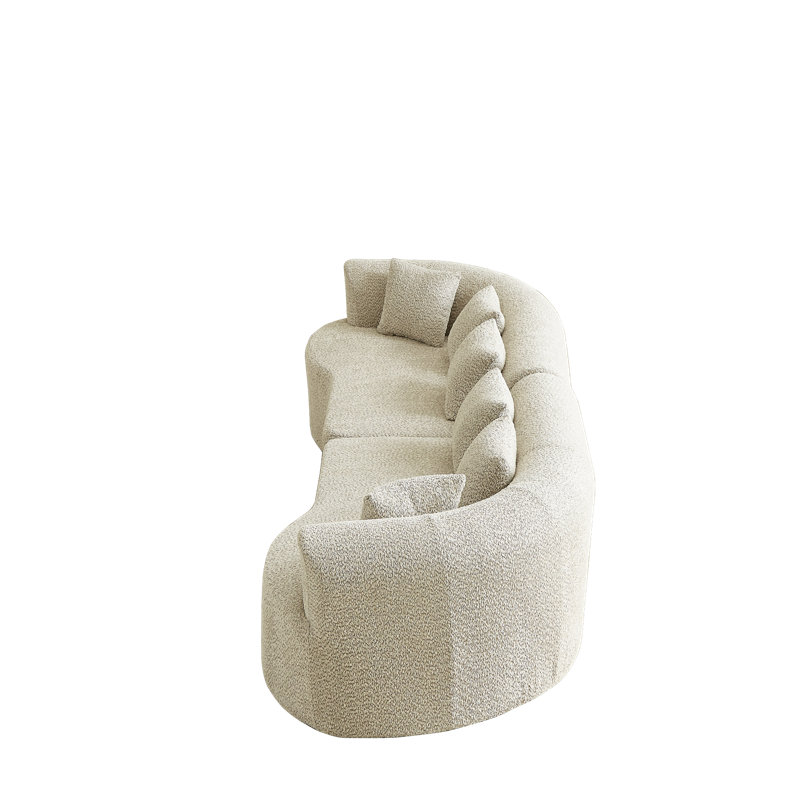 Compression Cloud Sectionals, 111.5 Inch Chenille Modern Curved Sofa For Home