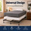 Structure de lit avancée en métal pour sommier et matelas, support central en fer, tête de lit amovible, sans bruit, assemblage facile sans outil, support à 6 pieds, très grand, noir-1044260458-854999754