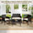 4 PCS Outdoor Reception Set Patio Rattan Sofa and Table Suite Outdoor Table with Tempered-Glass Tabletop-110199902-111009421