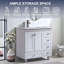 Ensemble de meuble-lavabo simple 32 po moderne - élégant meuble autoportant blanc avec lavabo en céramique intégré et rangement