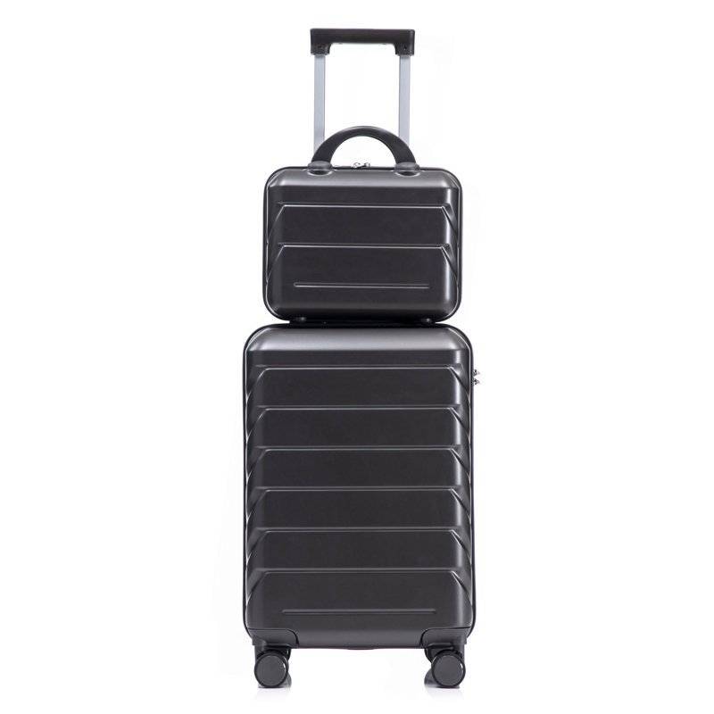 14"/20" 2 Pcs/Set In ABS Spinner Wheel Luggage, With Combination Lock,14" Cosmetic Case