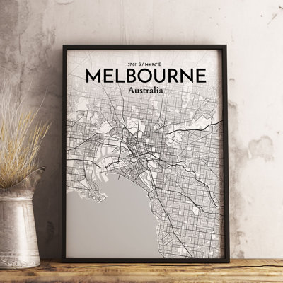 OurPoster.com 'Vancouver City Map' Graphic Art Print Poster in Grey ...